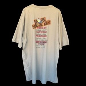 Big Dogs Shirt Mens 2XLT Beige Barbecue Rules Beer Grill Funny Graphic Tee